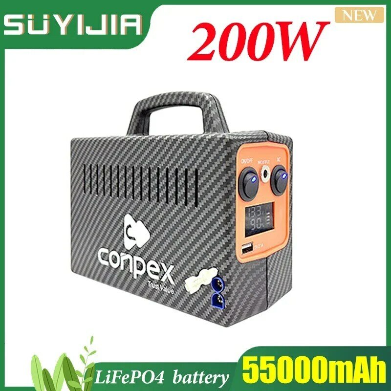 220v 200W Portable Power Station Charging Solar Generator External Batteries  Energy Storage Supply Outdoor Camping Campervan RV