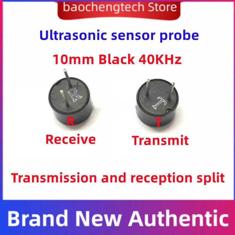 Transmissor do receptor do sensor ultrassônico, Shell preto do metal, 40KHZ, 16mm, 12mm, 10mm, R e T, TCT40-16T, TCT40-16T, 10Pcs