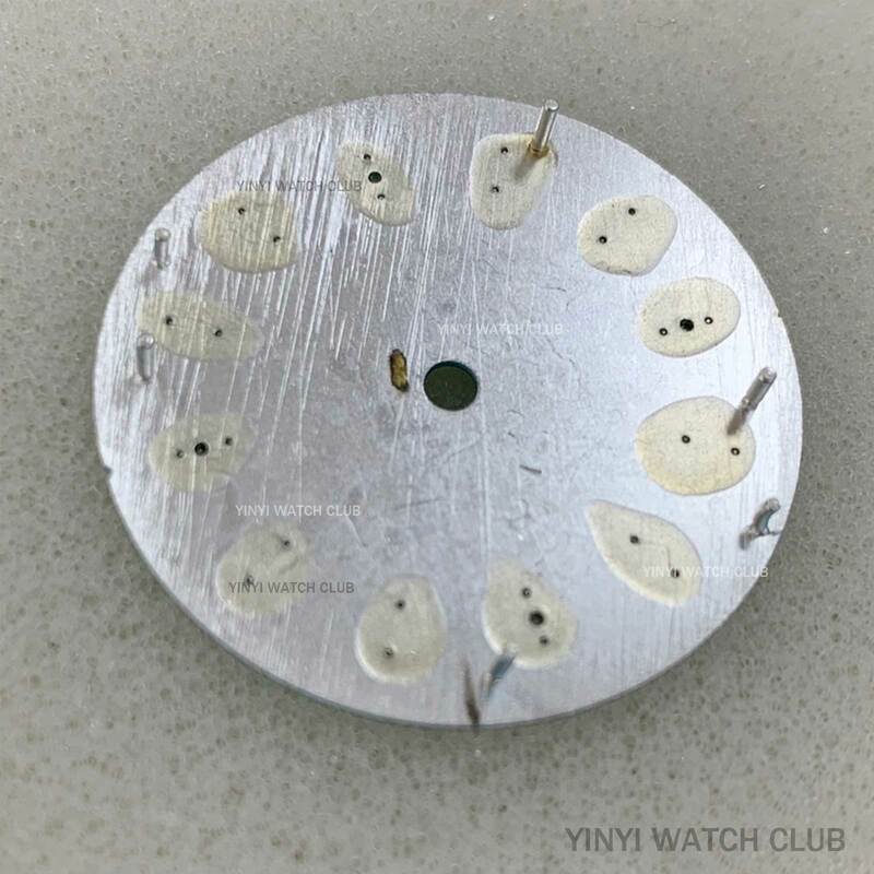 ナイトライト付きサンパターン時計,シルバーとブラック,ブルー,28.5mm,nh35,miyota 8215,eta2836動き