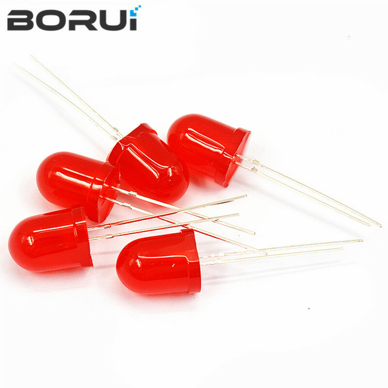 10Pcs F10 10MM LED Emitting Diode Red White Yellow Green Blue 3V DIY PCB Circuit Transparent Diffused Arduino Bulb
