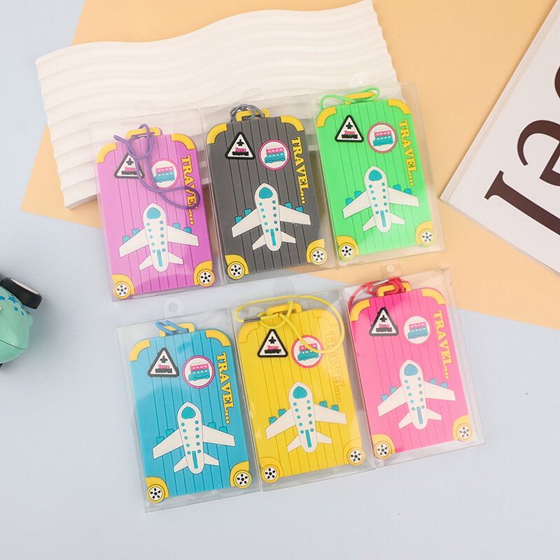 Creative Silicon PVC Luggage Tags Travel Suitcase Identifier Tag Portable Travel Name Label ID Address Holder Baggage Bag Tag