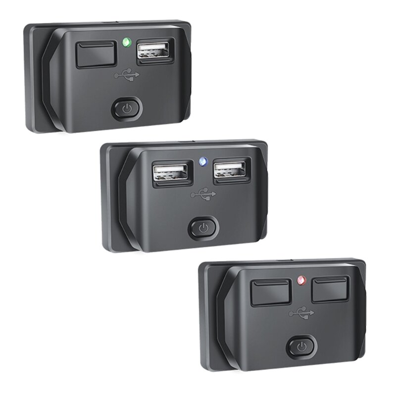 Dubbele USB-autoladers stopcontact met aan / uit-schakelaarknop voor busbootvrachtwagen