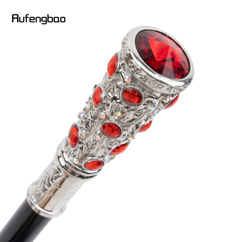 흰색 빨간색 인공 다이아몬드 워킹 지팡이, 패션 장식 지팡이, 신사 우아한 코스프레 지팡이 손잡이 크로시에 93cm