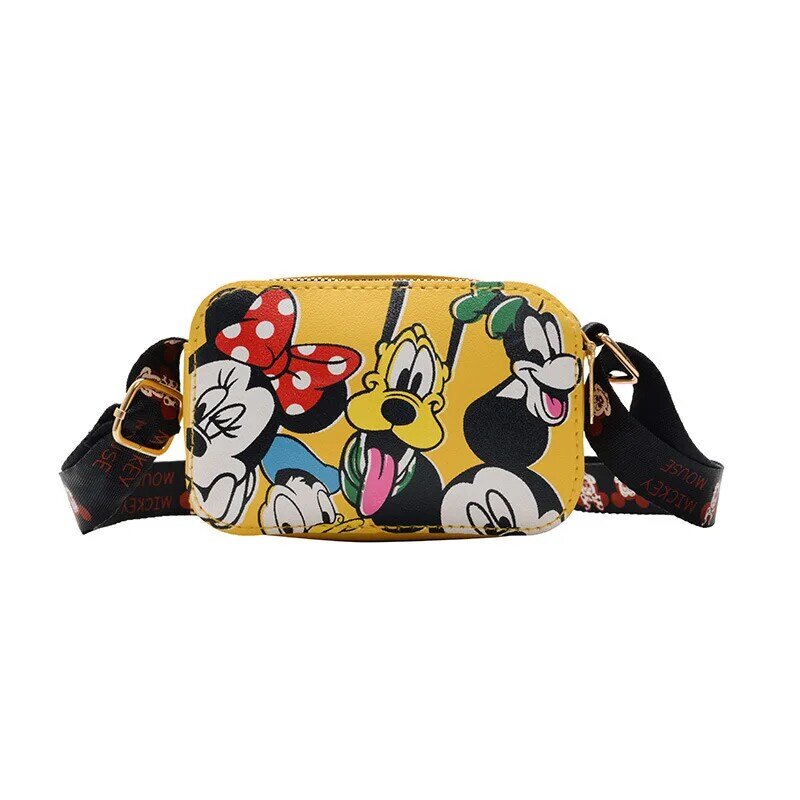 New Disney ผู้หญิง Mickey Mouse Anime กระเป๋ากระเป๋าเหรียญผู้หญิง Kawaii อินเทรนด์ Minnie Messenger กระเป๋าของขวัญวันเกิด