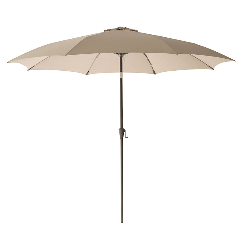 Paraguas de mesa de mercado para Patio al aire libre de 10 pies con punta de costilla de fibra de vidrio e inclinación
