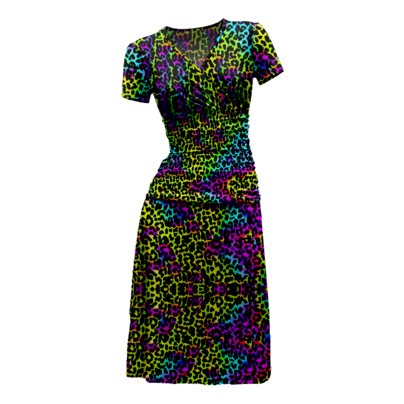 Sommerkleid Leopard Retro Frauen jugendliche Frau Kleidung A-Linie V-Ausschnitt Party kleider elegante Robe Luxus Y2k Kleid Mädchen Vestidos