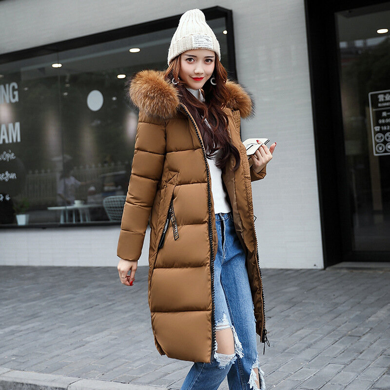 女性の冬のジャケット,毛皮の襟付きの厚いフィットコート,フード付きアウターウェア,長い秋のジャケット,2022