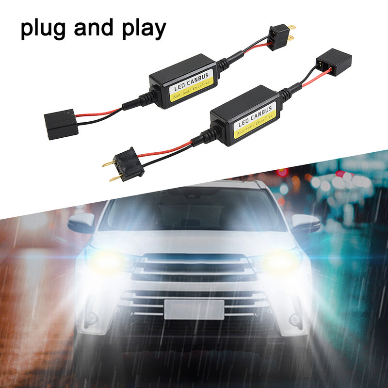 Juego de 2 decodificadores LED para coche, Luz antiniebla de alta calidad, Plug And Play, 30CM, CC 9V-16V, fácil de instalar