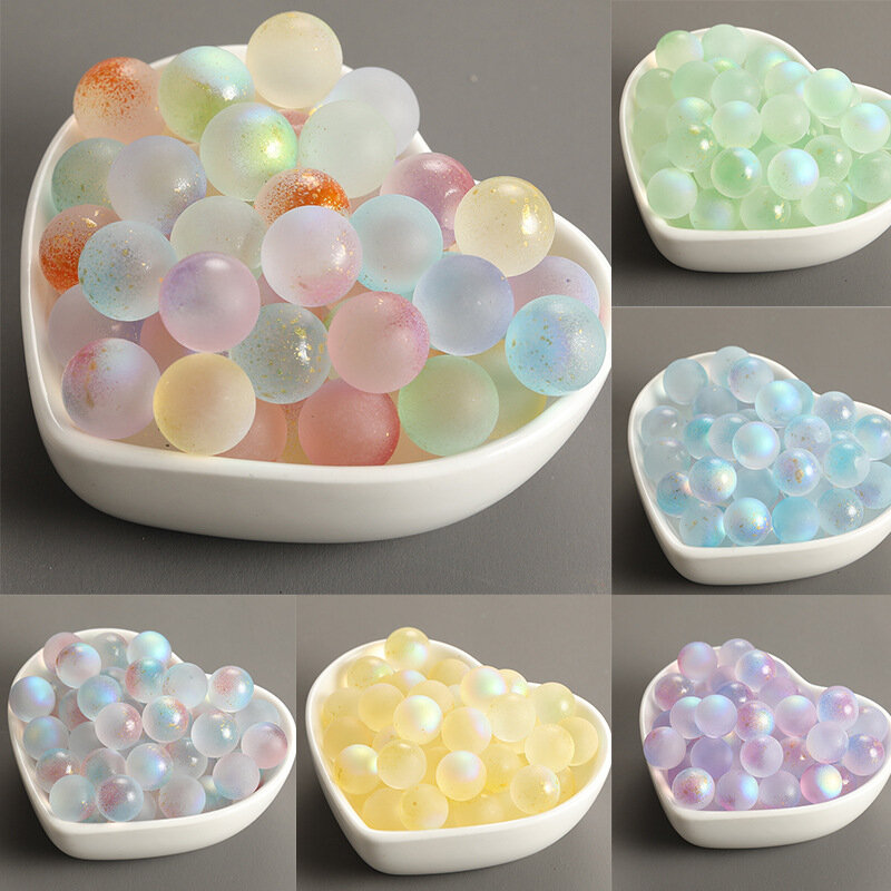 10pcs Glass Ball 12Mm Colorful Cream Console Game Stress Pinball Machine Cattle Small Marbles Pat Toys DIY Home Decor