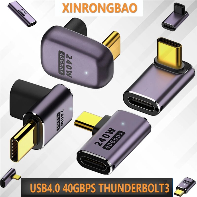 USB4.0 40Gbps Thunderbolt3 OTG 어댑터 8K @ 60Hz USB C to Type-C 48V @ 5A Macbook PD 240W 용 고속 충전 변환기 데이터 어댑터