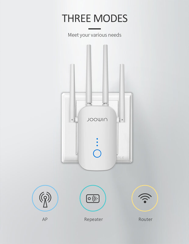 5Ghz Wifi Repeater 1200Mbps Range Extender Wifi Router 802.11ac Dual-Band Wi-Fi Versterker Access Point Repeater Met 4 Antennes