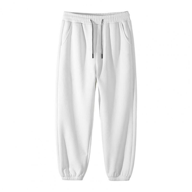 FJCOLOY-Pantalon d'hiver en peluche pour homme avec taille élastique, pantalon de survêtement chaud et doux avec poches rincées pour l'automne
