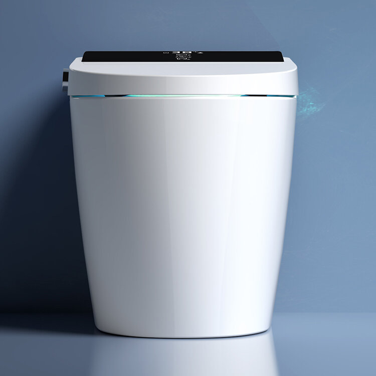 Frete grátis eua smart floor mounted toilette sensor flush intelligentes automático quente seco s-armadilha toalete