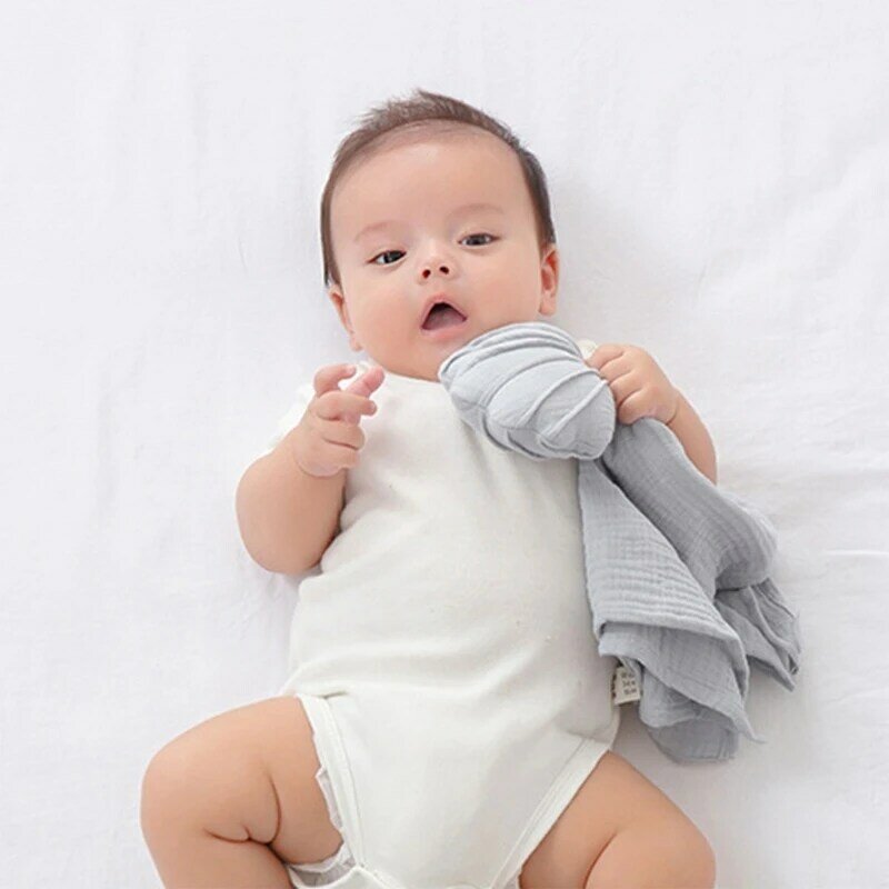 Couverture sécurité pour bébé, bavoir apaisant, jouet couchage pour nouveau-né, serviette en coton, mouchoir pour bébé