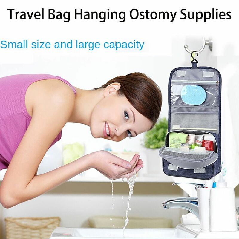 Con gancio per appendere borsa da toilette da viaggio borsa per cosmetici impermeabile di grande capacità borsa multifunzionale per il trucco da appendere