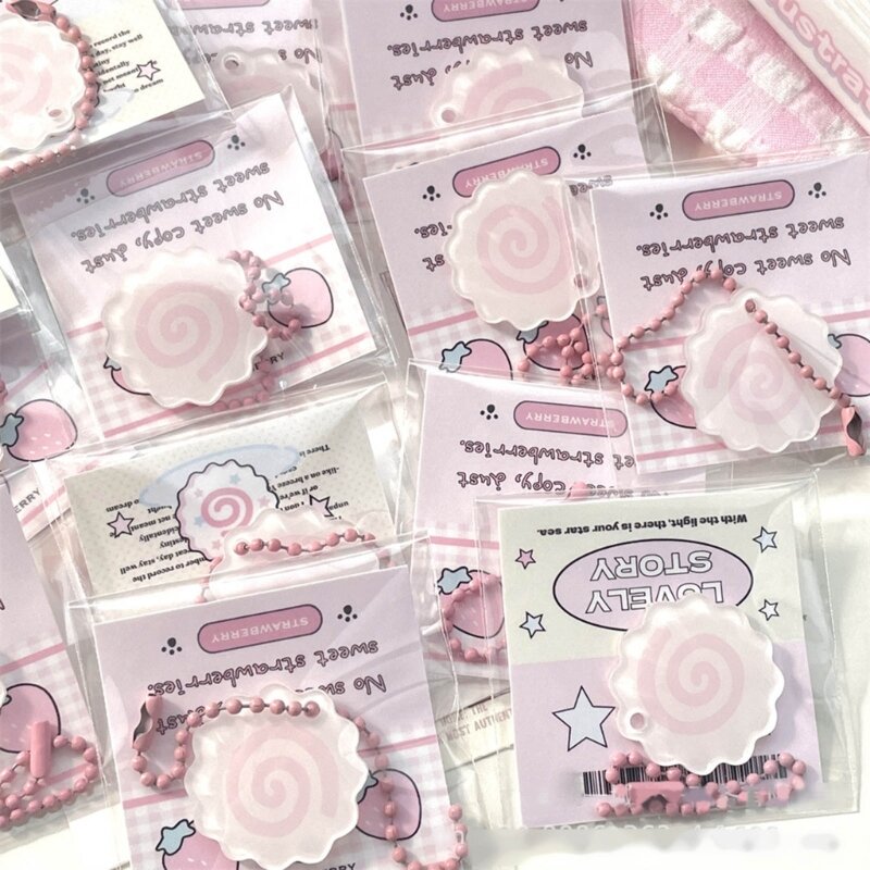 Mini llavero de acrílico rosa con forma de rollo de calamar, adorno colgante, colgantes encantadores para monedero, bolso, mochila para niñas y mujeres