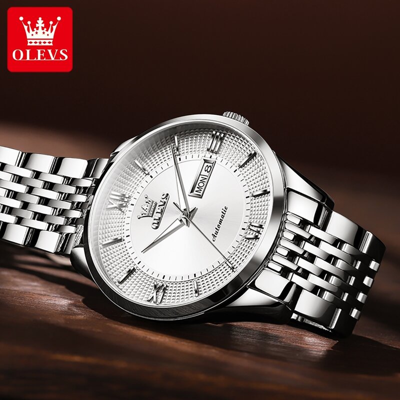 Olevs Marke Herren uhren Japan Uhrwerk automatische wasserdichte Saphirglas Spiegel Luxusmarke mechanische Herren Armbanduhr