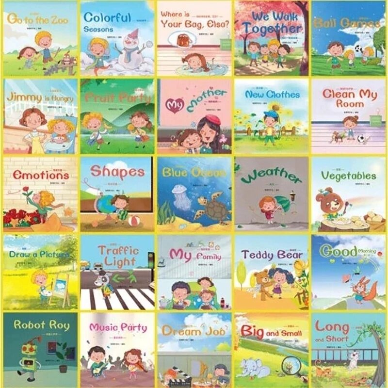 60 Books/Set Children's English Early Learning Picture Book Graded Reading Storybook Enlightenment Cognitive Tale Bedtime Story