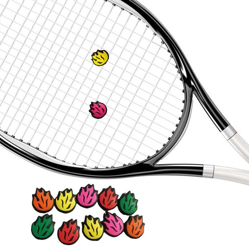 Raquette de Tennis en forme de flamme, 4 pièces, Gel de silice, protège les articulations du coude, amortisseur de cordes, 3.5cm