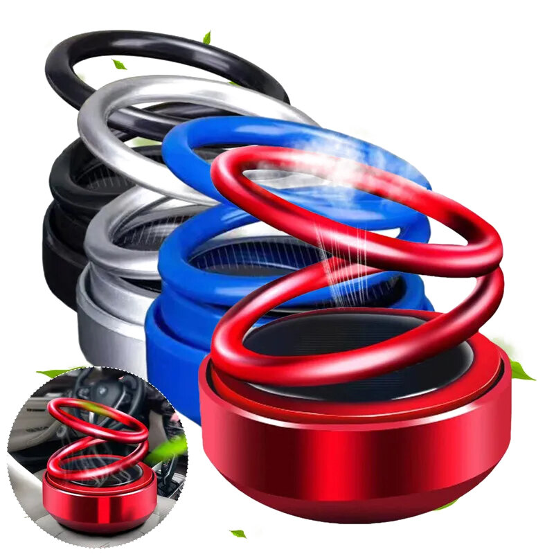 Car Suspended Rotating Double Ring Aromatherapy Solar Aromatherapies Cars Accessories Ornament Perfume