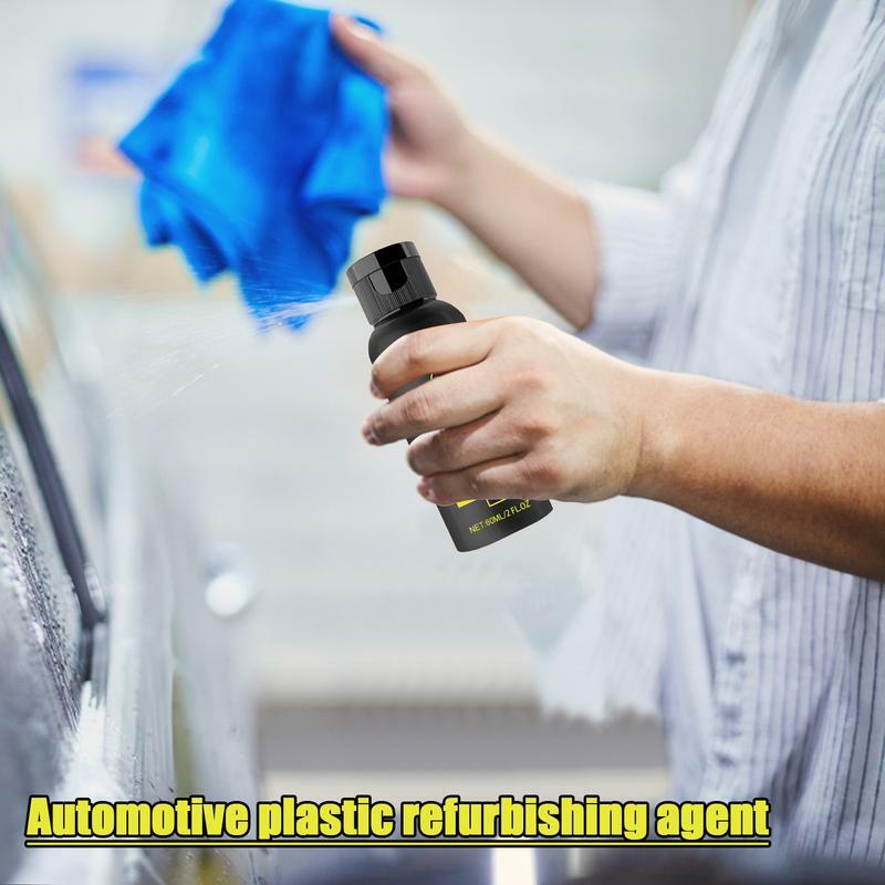 60ml Plastic Parts Restorer For Car Car Maintenance Restore Auto Faded Black Trim Restorer Crystal Coatings Agent With Sponge