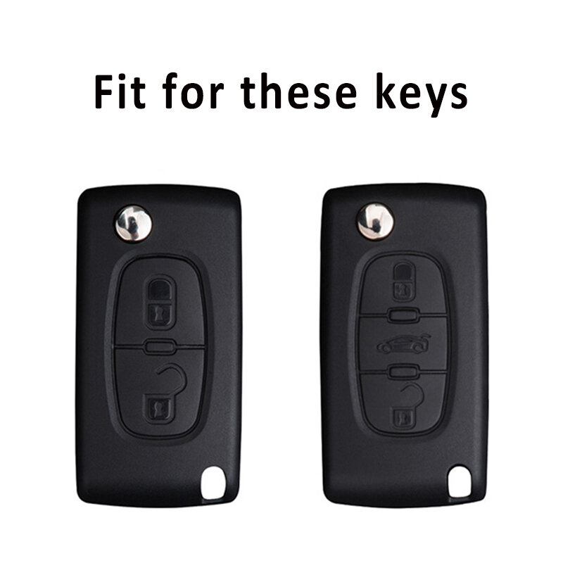 Voor Peugeot 107 207 307 308 407 607 206 4007 3008 5008 Voor Citroen C2 C3 C4 C5 C6 C8 2/3 Knoppen Tpu Auto Remote Key Case Cover