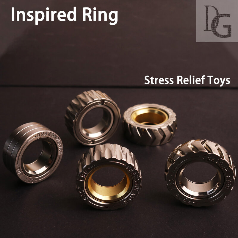 Metal Fidget Ring Fidget Brinquedos, Stress Relief Toy, Slider magnético, Promove o foco, Clareza, Design portátil