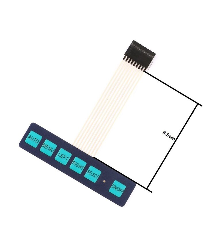 Teclado de interruptor de membrana de 6 teclas, matriz de 6 teclas, 1x6 teclas con LED