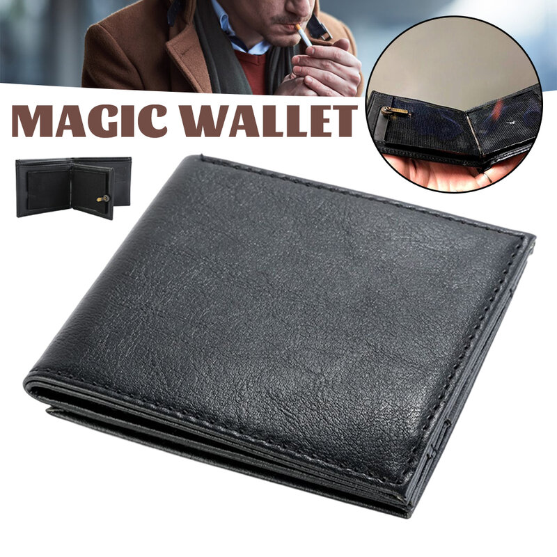 Magic Trick Fire Flaming Wallet Leather Street Show Close up Magic Props Wallet Purse Stage Street Magic Prop 2024 New Pouch