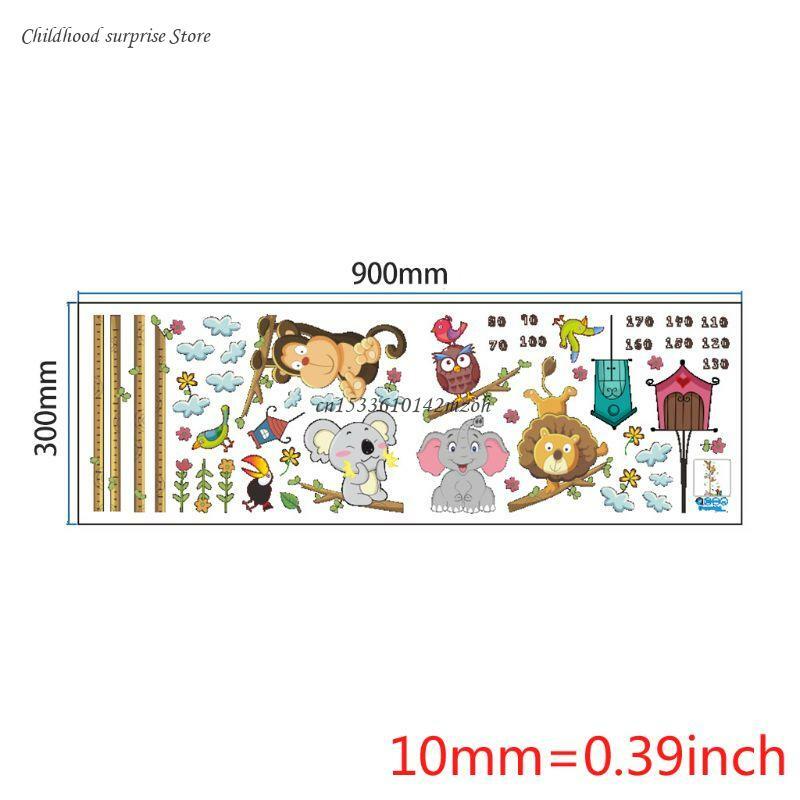 Adesivi murali per misurazione altezza dei cartoni animati per grafico della crescita dei bambini Decorazioni per
