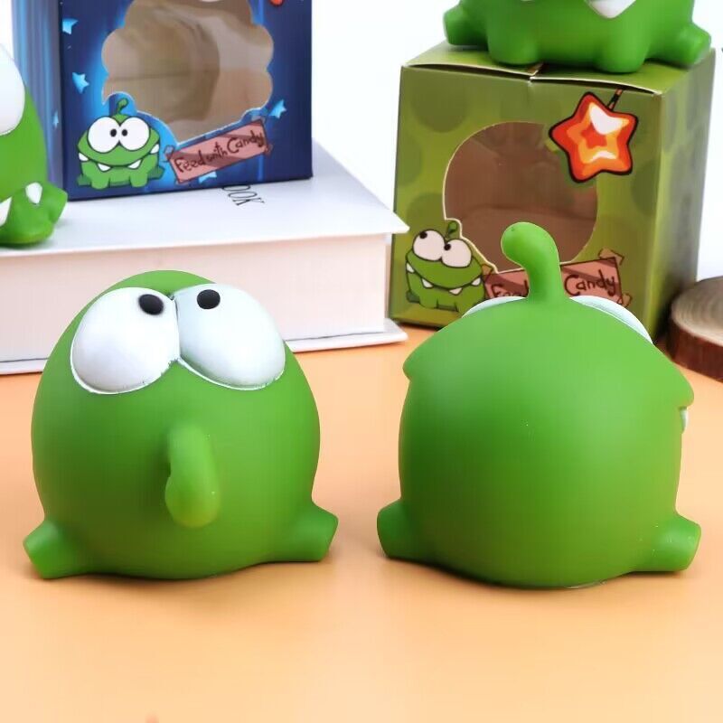 귀여운 컷 로프 Om Nom 인형 장난감, 패션 게임 만화 녹색 개구리 동물, 소년 소녀 십대 크리스마스 생일 선물, 1 개