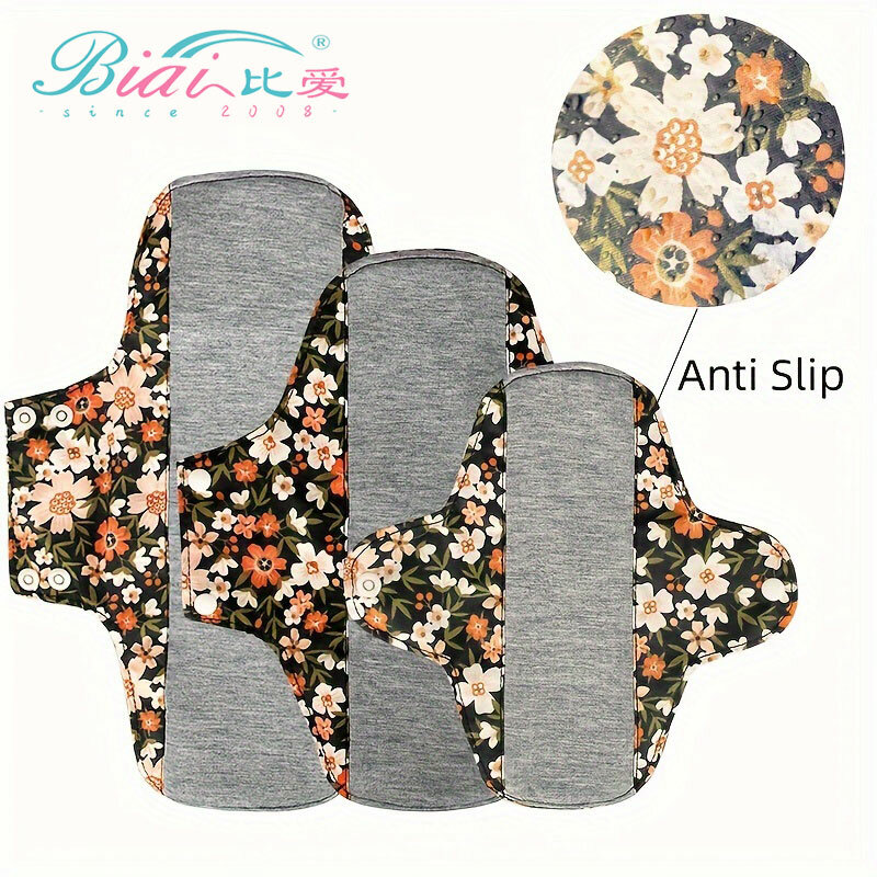BIAI 18*18CM Anti-slip Resuable Menstrual Pads Super-Absorbent Graphene Sanitary Pads Breathable Soft Cloth Sanitary Pad Women