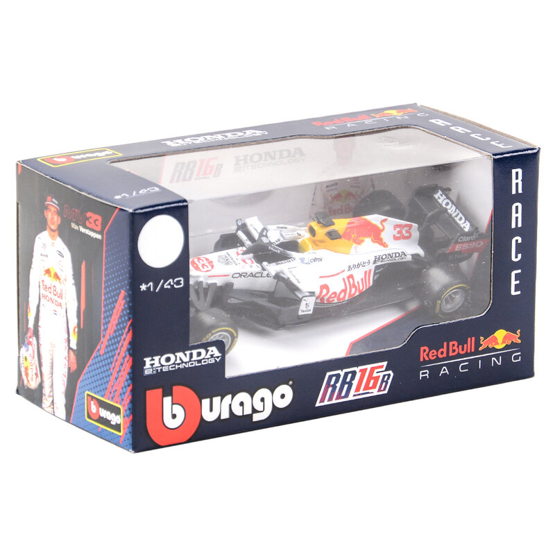 Bburago-Red Bull F1 Formula Car Leges, Die Cast Vehicles, Collecemballages Model, Racing Car Toys, RB16B #33, Turquie, 1:43, 2021
