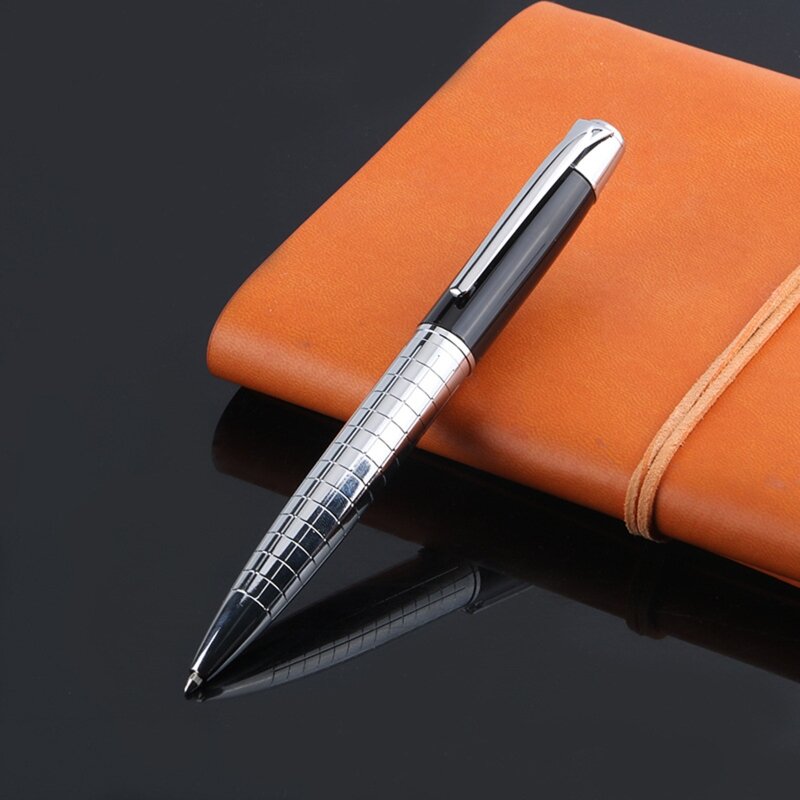 قلم توقيع رجال الأعمال 1.0 مم معدني تويست الكرة القلم سريع الجفاف أسود ناعم طرف لكتابة اللوحة للرجال والنساء