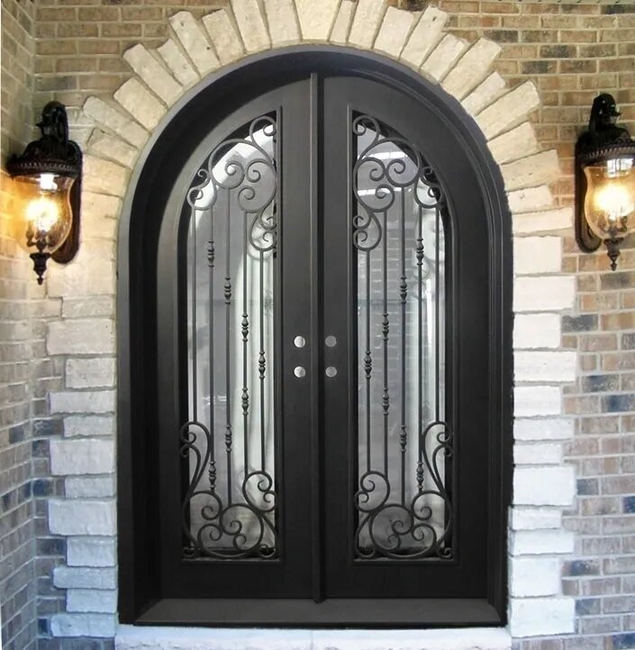 Handmade Modern Iron Door Designs Iron Doors Exterior  With Operable Glass Wrought Iron Door