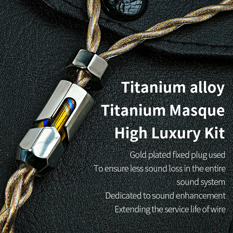 YONGSE Treasure-Cable intercambiable para auriculares, 8 hebras, 5 elementos, oro, plata, cobre, paladio, aleación, HiFi