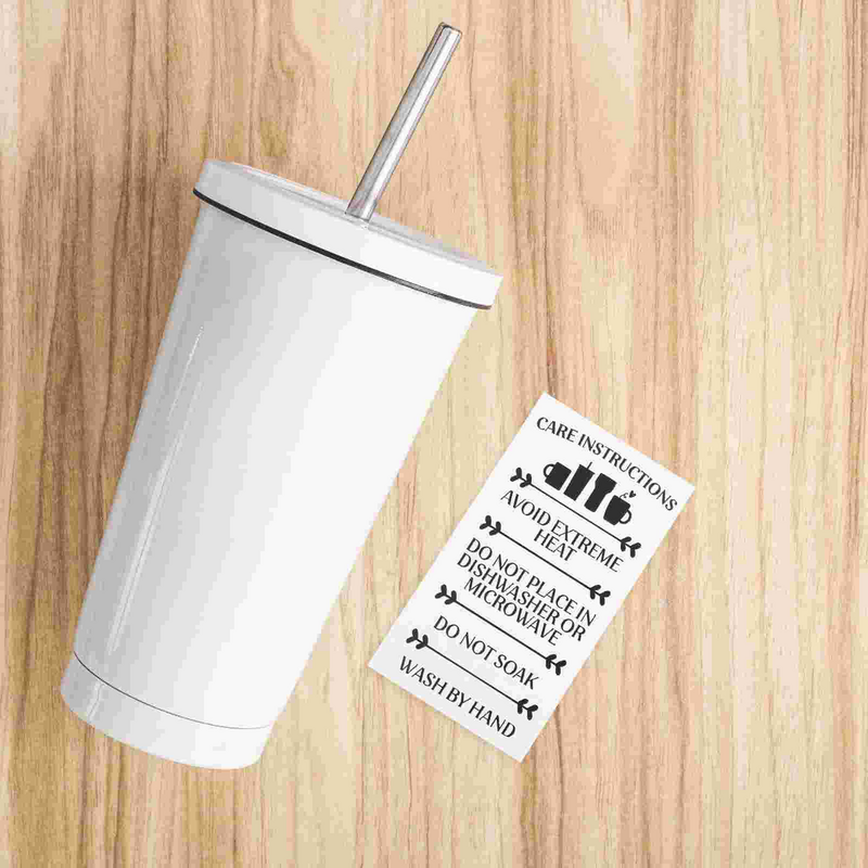 50pcs Cup Care Instructions Tags Small Business Glass Cup Care Guide Tags Package Cards