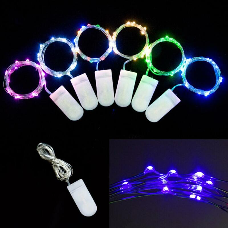 1M 10LED Button Battery Copper Wire String Light Fairy Lamp Wedding Party Festivals Decoration LED LIGHT