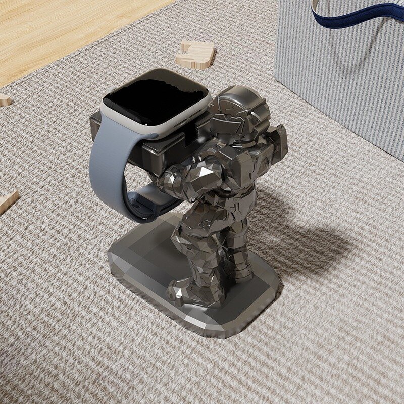 Soporte creativo de resina para reloj inteligente, accesorio de almacenamiento de astronauta personalizado, soporte de exhibición portátil para Apple Watch