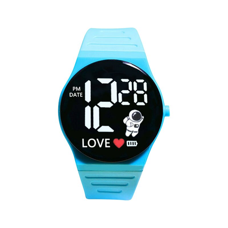 Children'S Rubber Strap Watch Outdoor Sport Casual Bracelet Watch Daily Life Waterproof Electronic Watches Screen Display
