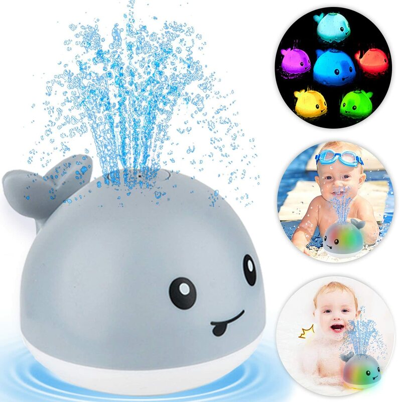 Giocattoli da bagno per bambini giocattolo da bagno con acqua Spray automatico materiale durevole sicuro con luce a LED per bagni e docce per bambini