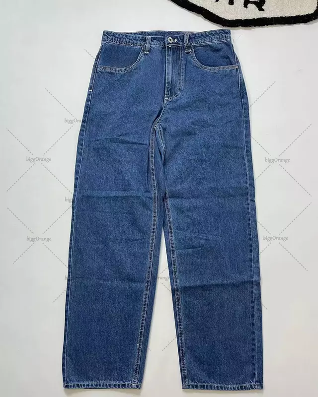 Джинсы Y2K большого размера с буквенным принтом для мужчин и женщин, джинсовые брюки для улицы в стиле ретро, свободные готические прямые брюки с широкими штанинами, 2023