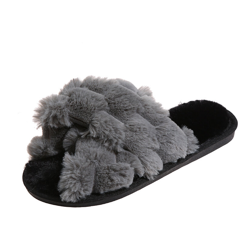 2024 Slippers Women House Slippers Warm Slippers Women Spring Crystal Fur Home Shoes For Women Slippers Casual Plush Comfortable