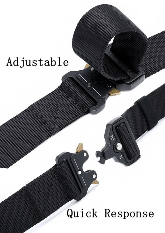 Cintura stile cintura tattica in confezione da 3 per uomo cintura a sgancio rapido per impieghi gravosi con portachiavi Extra Molle ingranaggi 3 colori