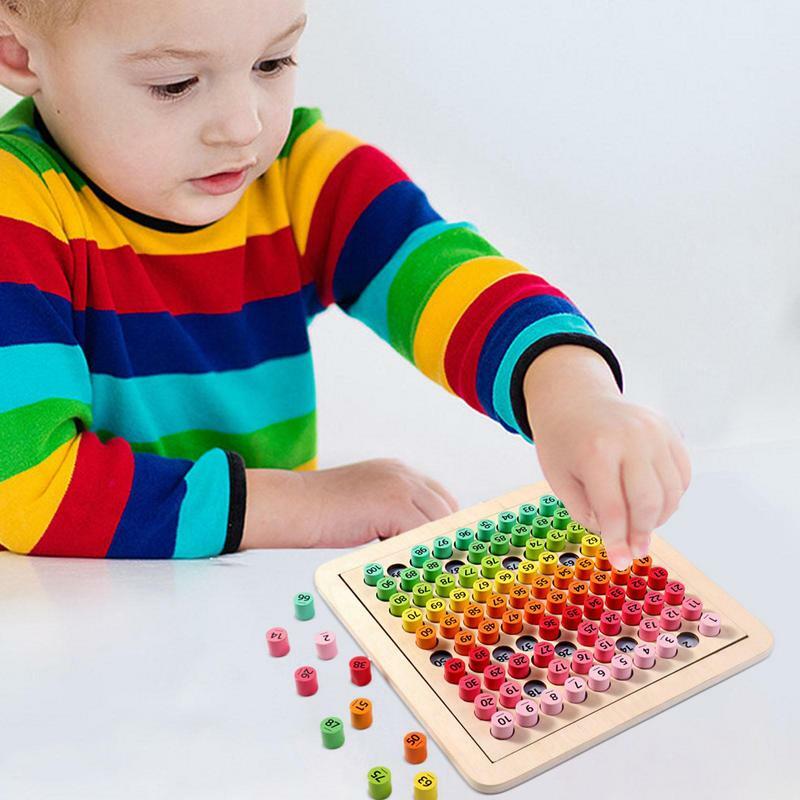 Montessori matematyka sto plansza 1-100 drewniana Montessori matematyka setka deska drewniana Montessori matematyka gry liczbowe zabawki nauka i