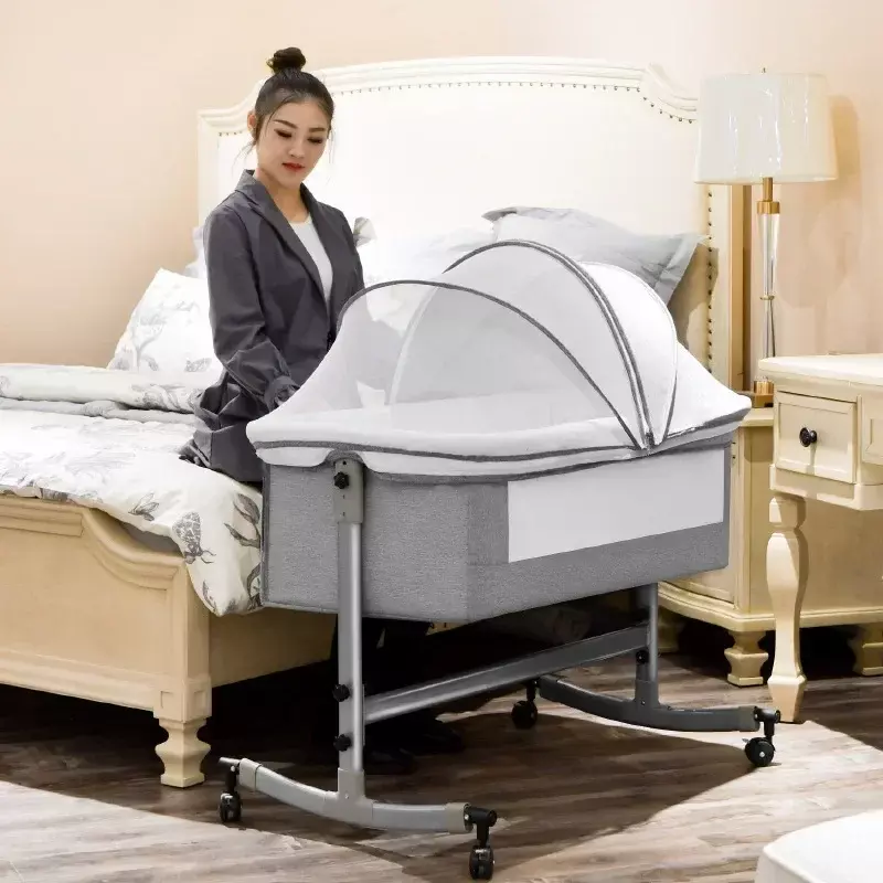 Gniazdo dla dziecka wielofunkcyjne łóżko do łóżeczka, przenośne łóżeczko z kołyską składane łóżeczko dla noworodka