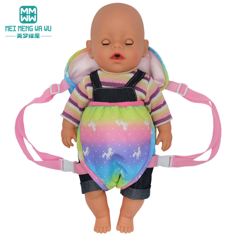 Accesorios para muñecas de 15-17 pulgadas, mochila para muñeca recién nacida, asiento, toalla, manta, pañal de juguete, bragas para bebé