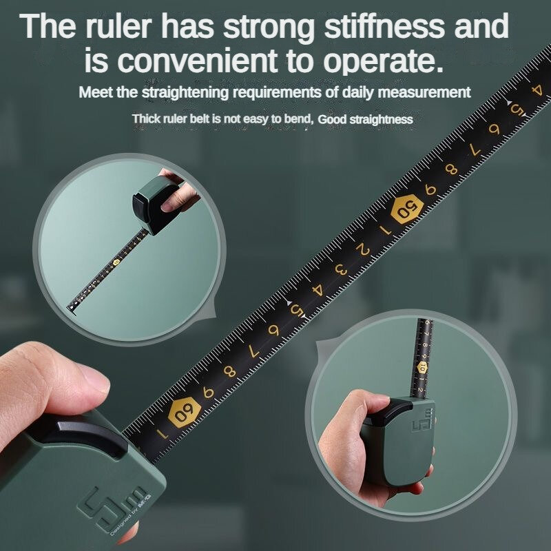 Xiaomi 3/5M Black Steel Material Measuring Tape Thickened High-Precision Durable Retractable Steel Tape Multifunctional Tool New