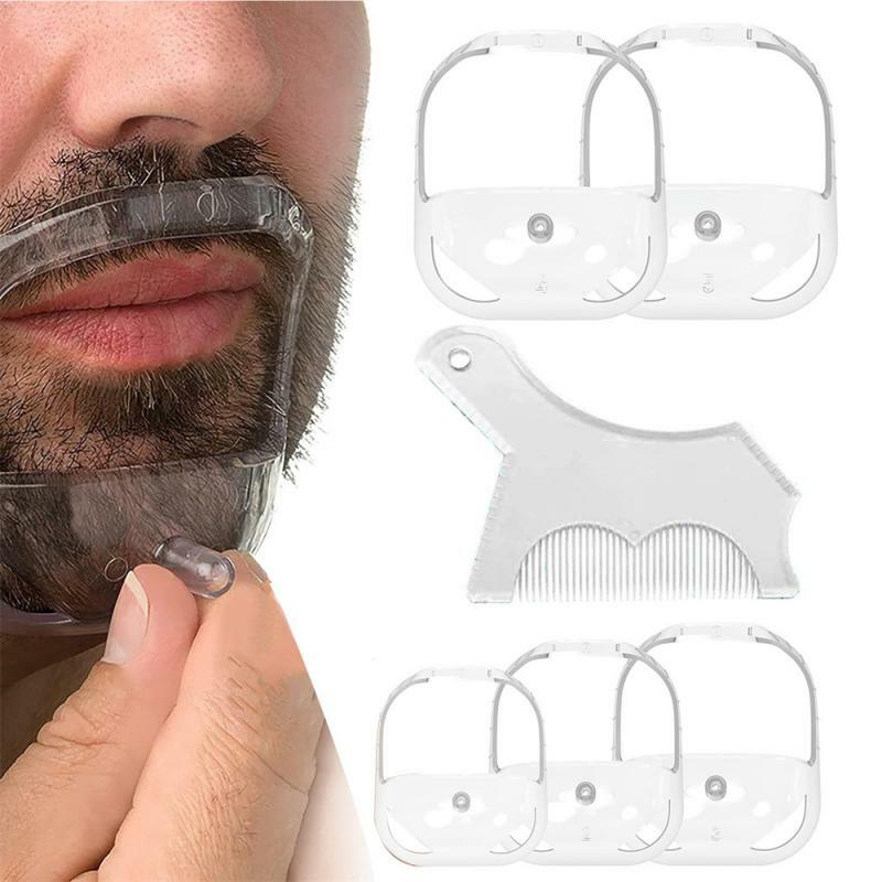 Beard Styling Template Blue Selected Materials Ultra-thin Edge Comb Teeth Smooth Does Not Hurt Skin Mens Beard Comb Transparent