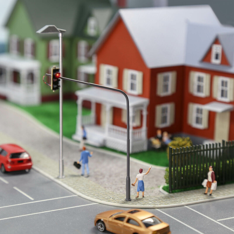 Evemodel HO Scale Hanging Traffic Lights Block Signals Single-sided for Right-hand Traffic (RHT) JTD8711R (Pack of 2)